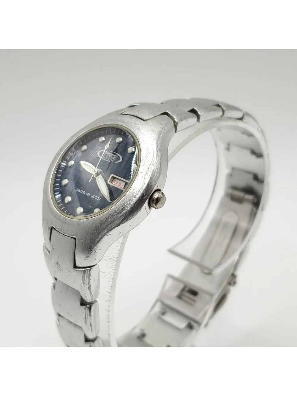 Armitron Lite Blue Day/Date Dial Womens Watch 23mm New Battery